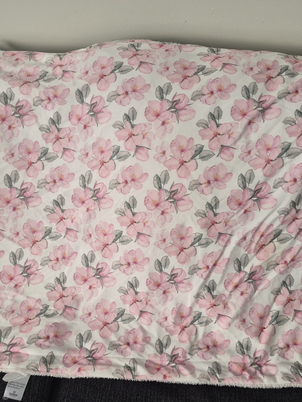 Pink Floral Cotton Baby Blanket- Elegant Blossom Print